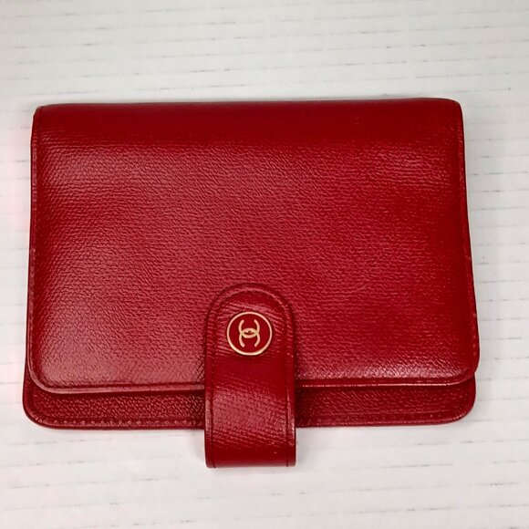 Chanel Caviar leather Ring Agenda Red Wallet Card lux-185-092025 - Picture 1 of 16